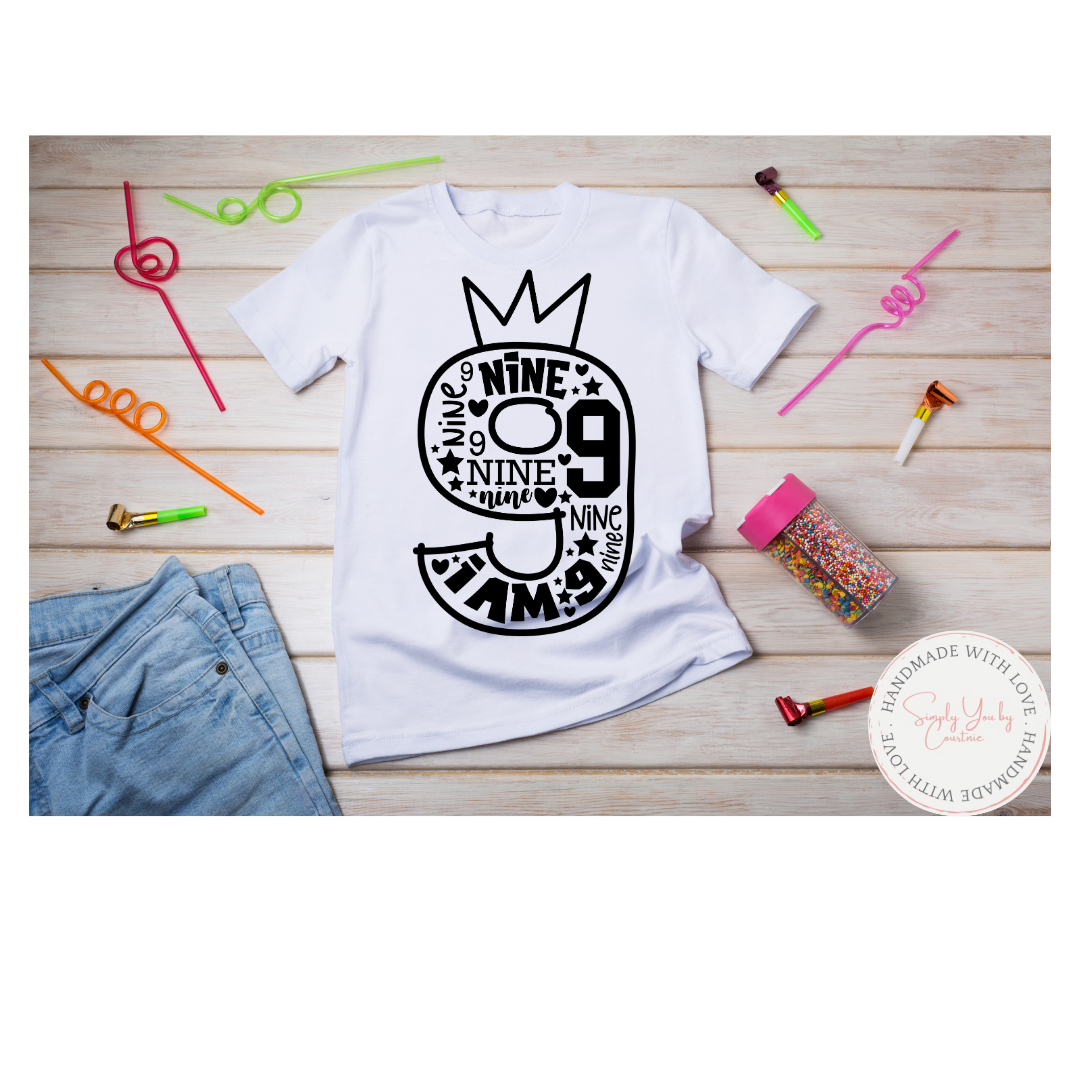 Birthday Number Shirts (1-9)