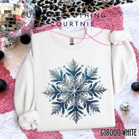 Blue Glitter Snowflake