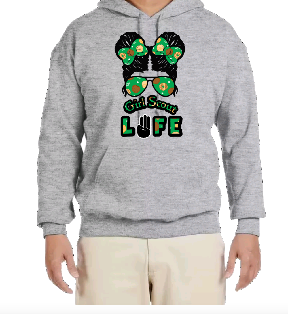 Messy Bun Girl Scout Life Youth Hoodie