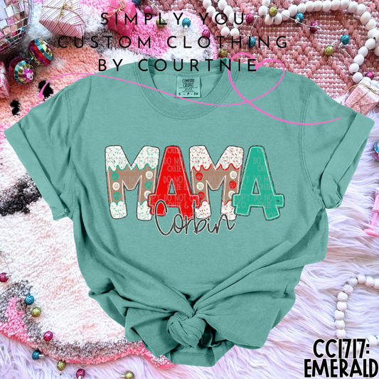 Green Gingerbread Custom Mama Shirt