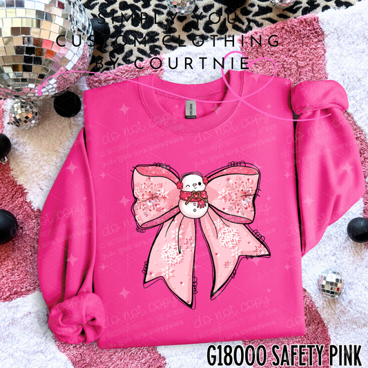 Pink Snowman Bow