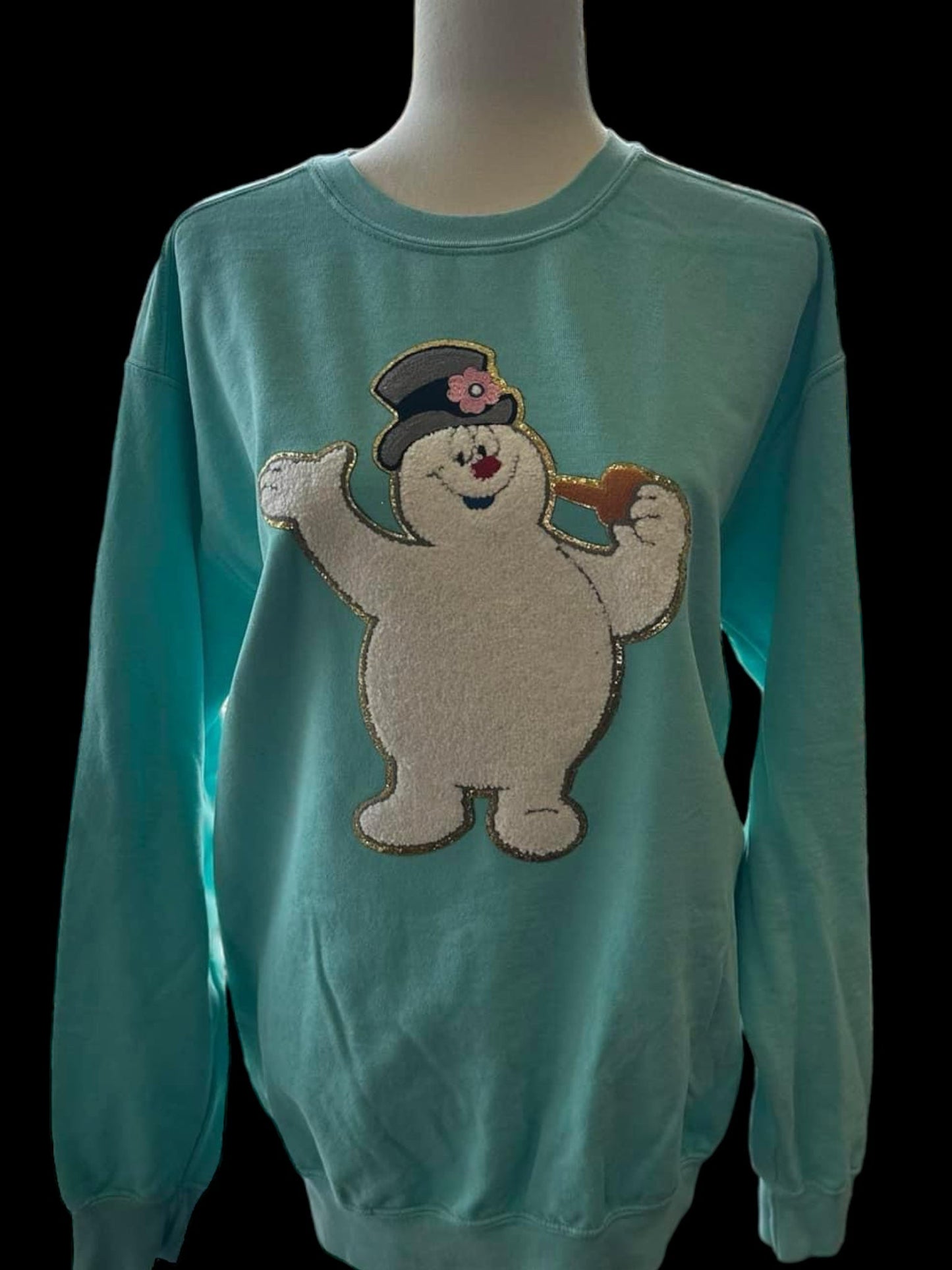 Frosty Chenille Patch Hoodie Sweatshirt