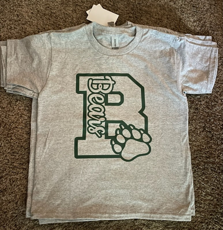 Grey Bears Script with Pawprint T-Shirt