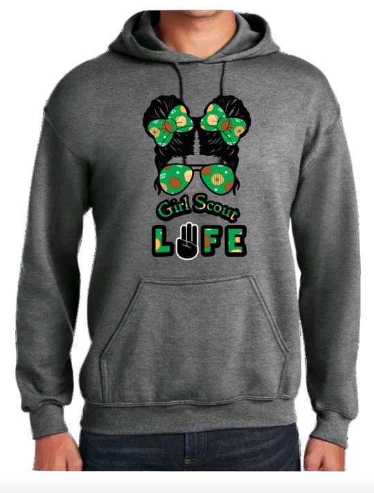 Messy Bun Girl Scout Life Youth Hoodie