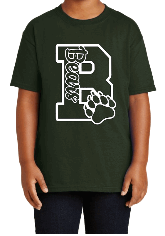 Green Bears Script with Paw T-Shirt