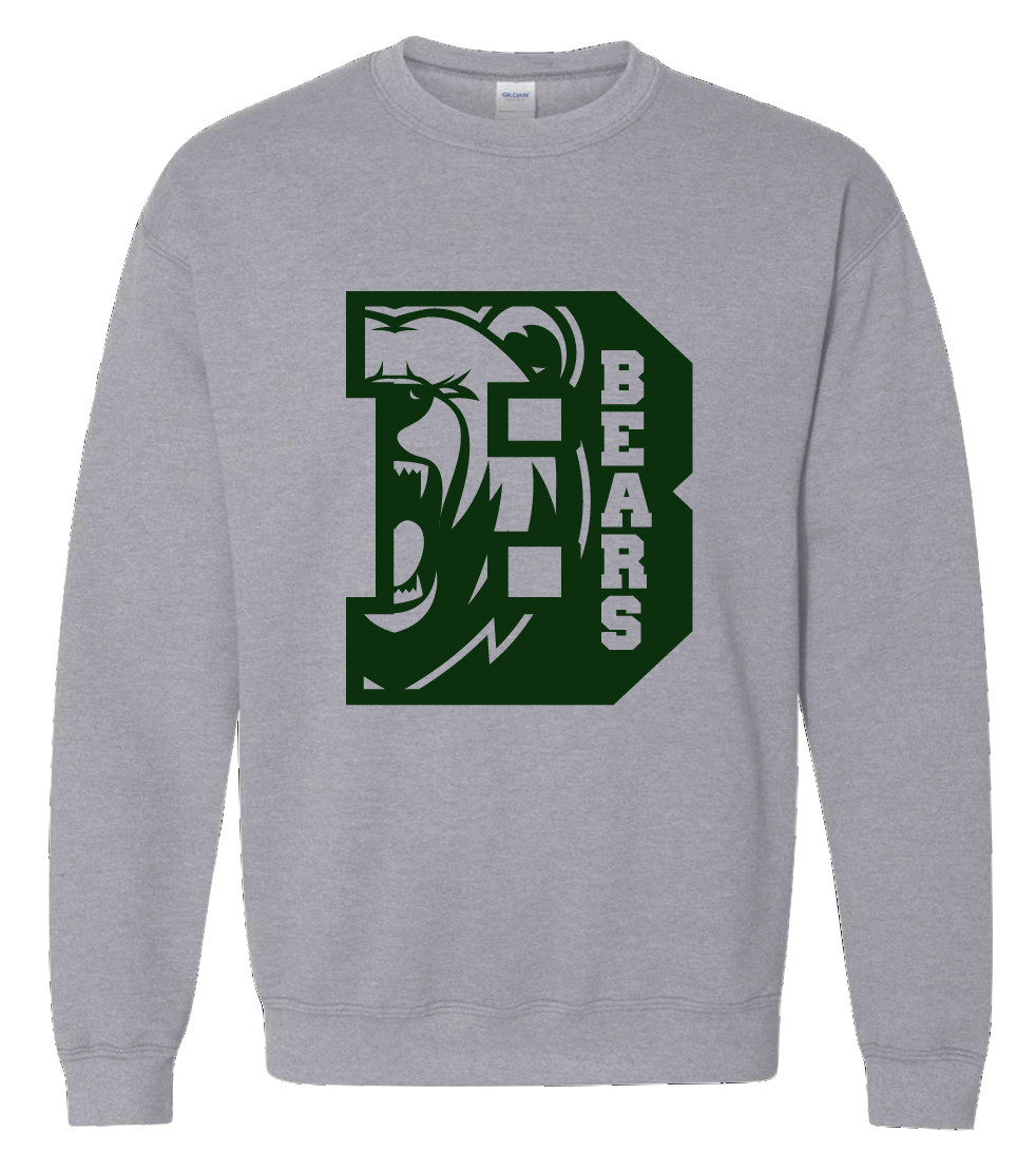 Grey B Bears Cutout Crew Neck Sweatshirt