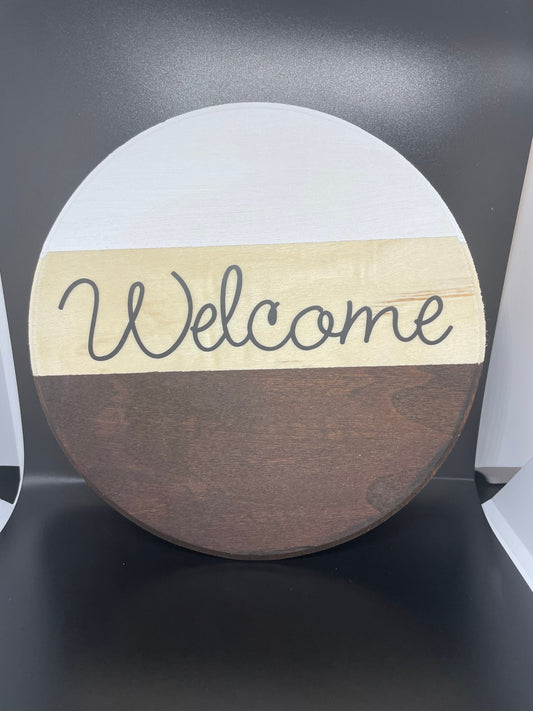 Welcome Wood Round Sign